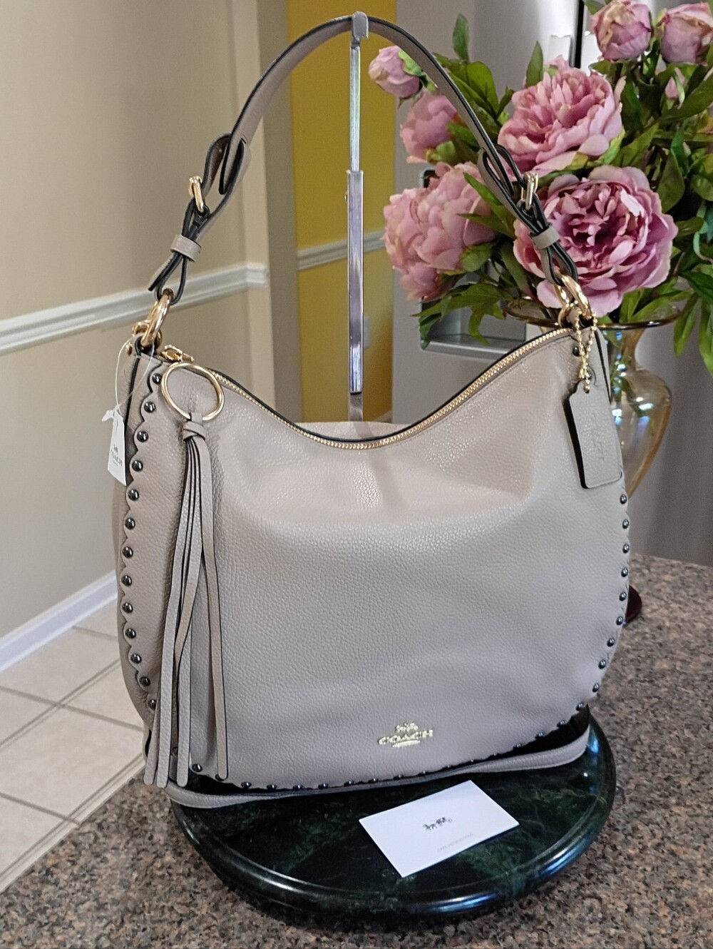 NWT Coach Sutton Hobo Scallop Rivets